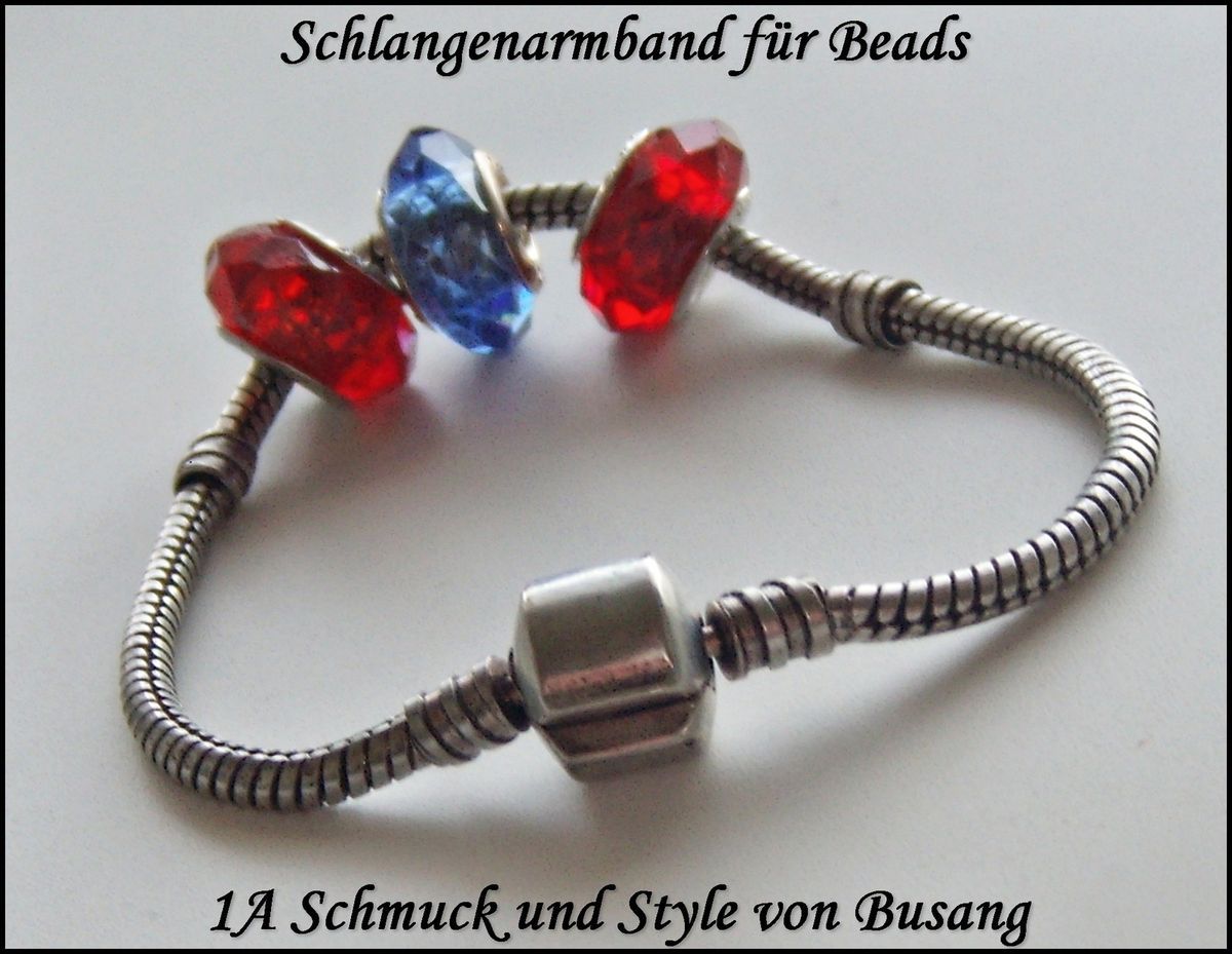 BUSANG STARTERARMBAND MIT CLIP ANTIK VERSILBERT FÜR EUROPEAN BEAD UND